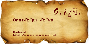Országh Éva névjegykártya