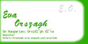 eva orszagh business card